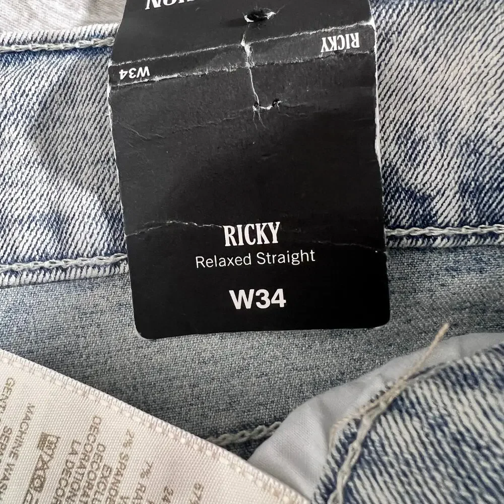True Religion Ricky SN Flap Straight Relaxed Jeans Size 34